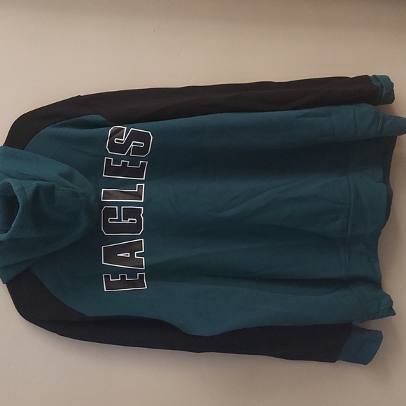 NFL Philadelphia Eagles Teal and Black Logo Pullover Hoodie - Picture 9 of 13